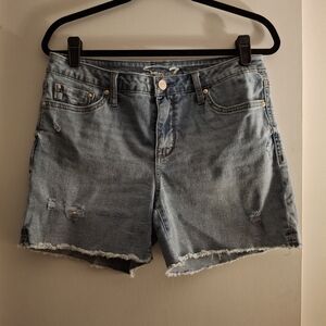 Seven7 Women's Blue Jean Shorts Distressed Style